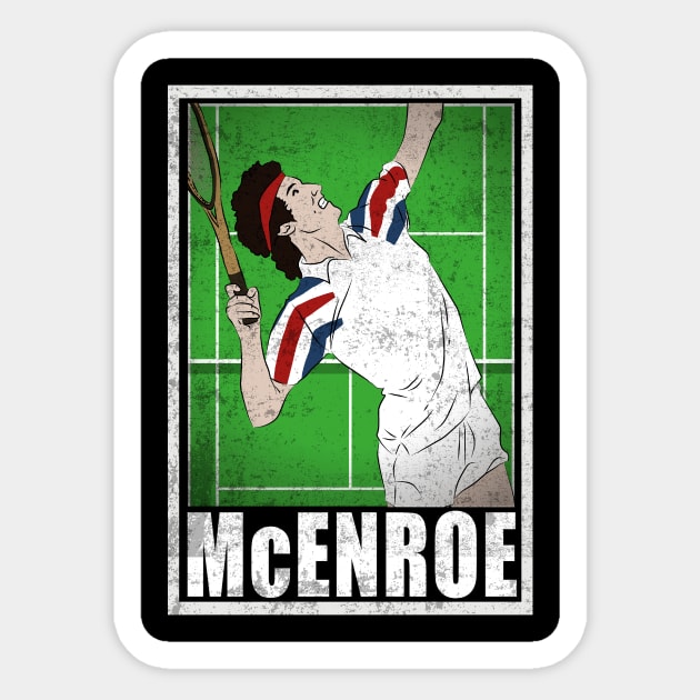 McEnroe Tennis Player Hero Vintage Grunge Sticker by TEEWEB